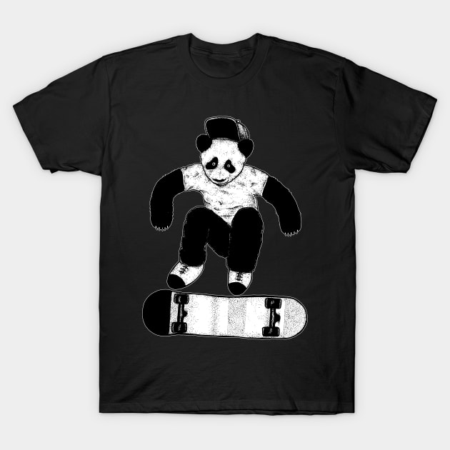 Skateboarding Panda T-Shirt by ziiziilah